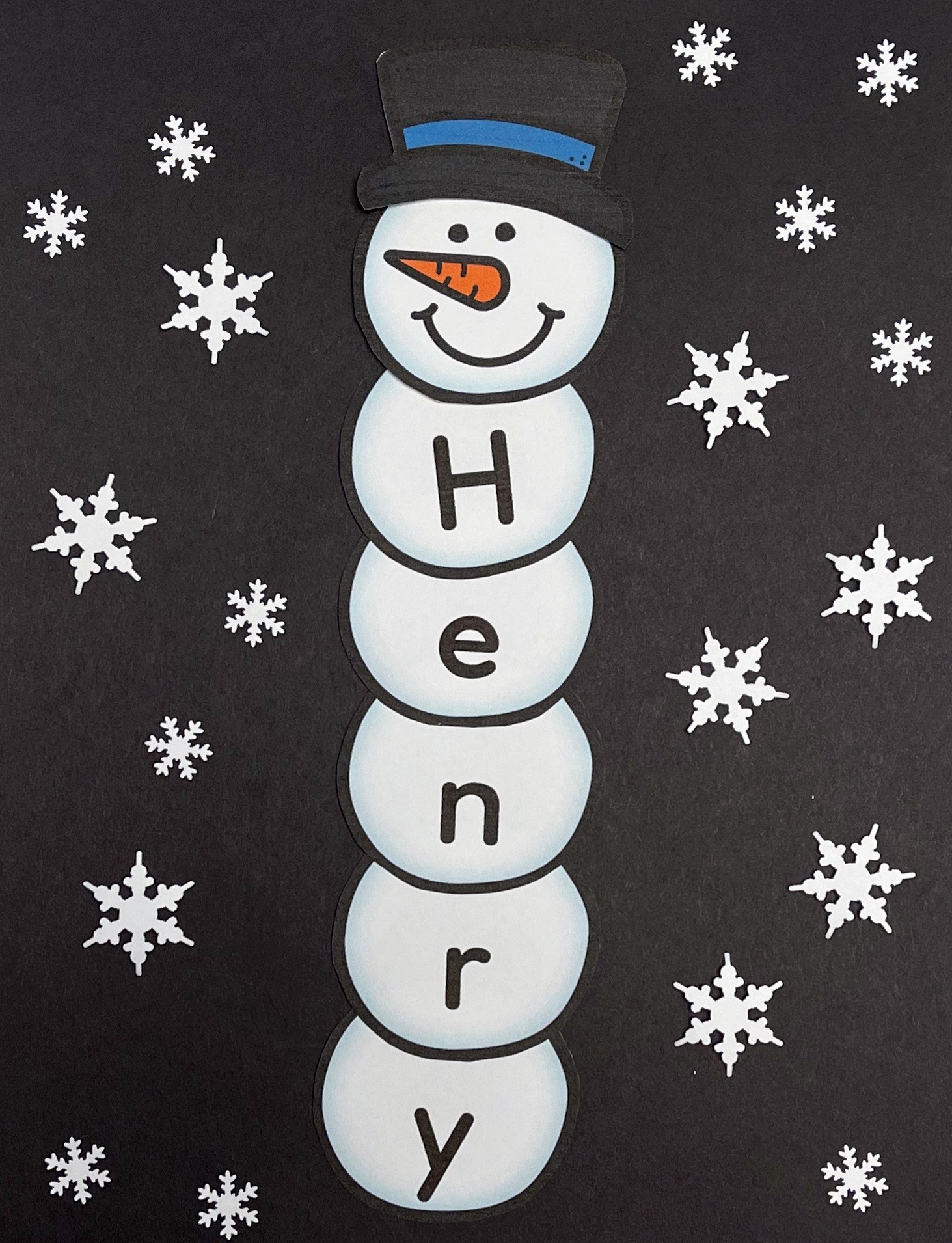 editable snowman name activity - ms. stephanie's preschool